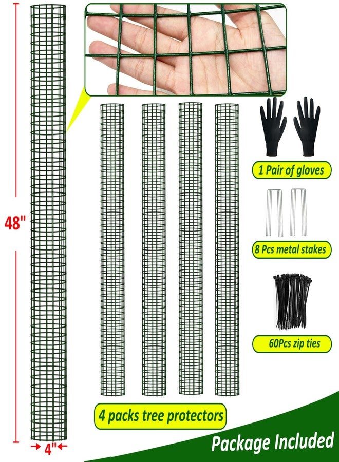 chicarry 48" Metal Tree Trunk Protector, 4 Pack Mesh Tree Guards Tree Protectors with Zip Ties, Stakes, ExpandableTree Trunk Protector Guard, Tree Protectors from Deer, Mower, Animals(48",4 Pack) - Image 4